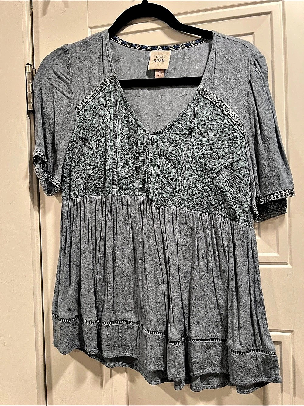 Knox Rose Lace Detail Peplum Blouse Size XS